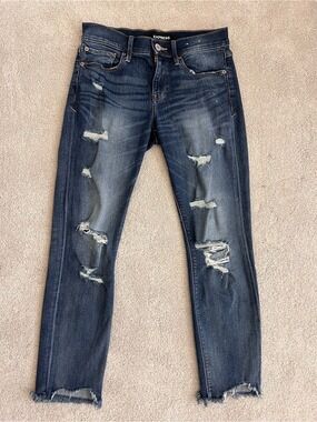 Express Distressed Ripped Raw Hem Jeans Size 4R